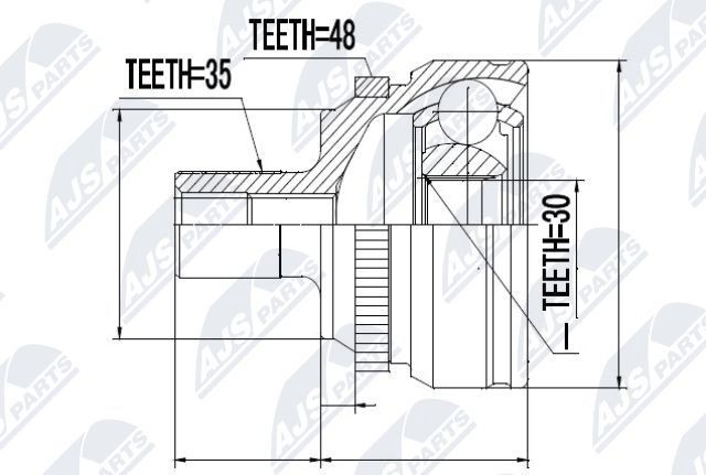 NTY Joint kit, drive shaft Article number: NPZ-ME-001 cheaply