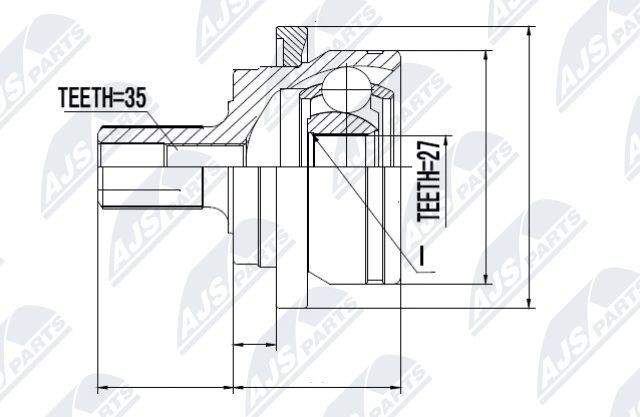 NTY Joint kit, drive shaft Article number: NPZ-ME-004 cheaply
