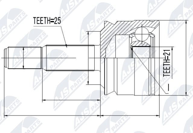 NTY Joint kit, drive shaft Article number: NPZ-MS-020 cheaply