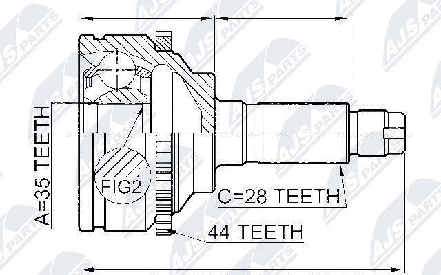 NTY Joint kit, drive shaft Article number: NPZ-MZ-002 cheaply