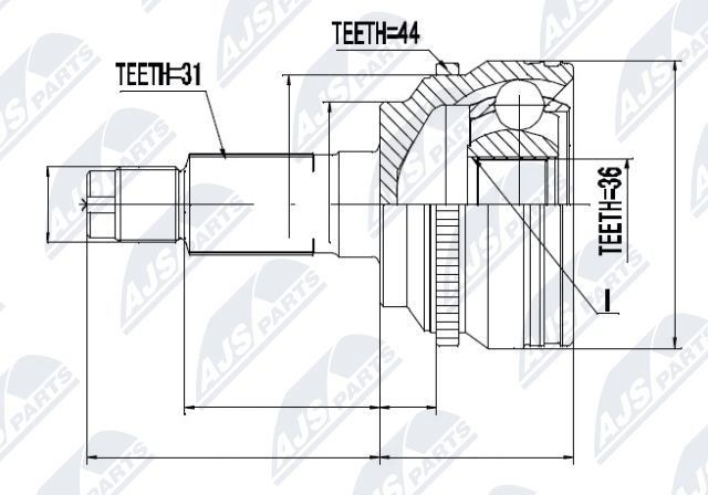NTY Joint kit, drive shaft Article number: NPZ-MZ-019 cheaply