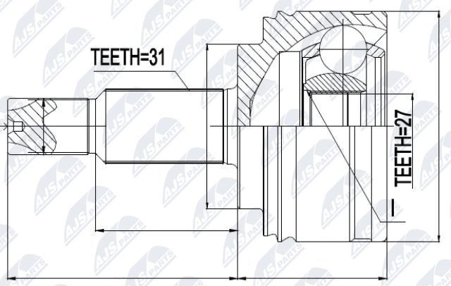 NTY Joint kit, drive shaft Article number: NPZ-RE-041 cheaply