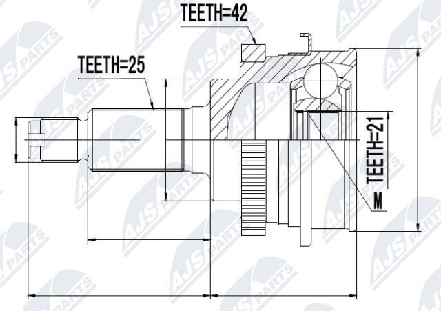 NTY Joint kit, drive shaft Article number: NPZ-SU-013 cheaply