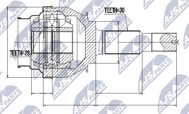 NTY Joint kit, drive shaft Article number: NPZ-TY-095 cheaply