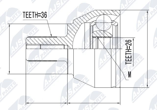 NTY Joint kit, drive shaft Article number: NPZ-VV-014 cheaply