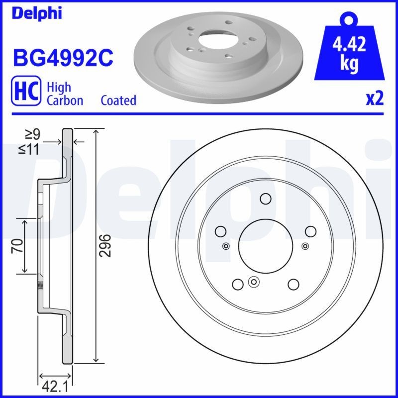 DELPHI Brake disc Article number: BG4992C cheaply