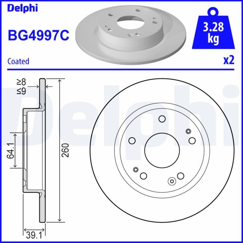 DELPHI Brake disc Article number: BG4997C cheaply