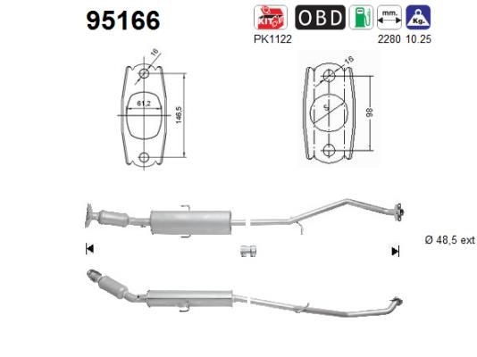 AS Catalytic converter Article number: 95166 cheaply