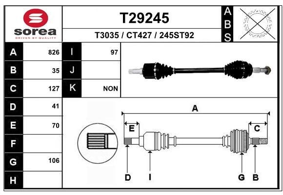 EAI Drive shaft Article number: T29245 cheaply