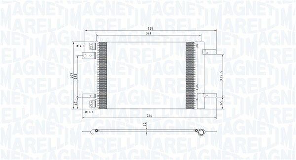 MAGNETI MARELLI Air conditioning condenser Article number: 350203766000 cheaply