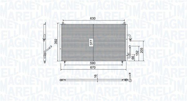 MAGNETI MARELLI Air conditioning condenser Article number: 350203804000 cheaply