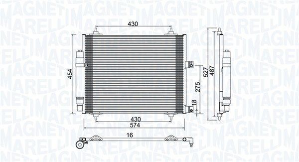 MAGNETI MARELLI Air conditioning condenser Article number: 350203886000 cheaply
