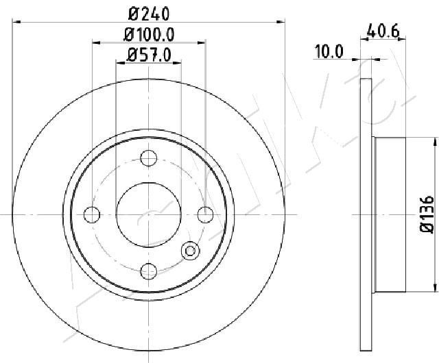 ASHIKA Brake disc Article number: 61-00-0405 cheaply