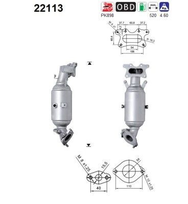AS Catalytic converter Article number: 22113 cheaply