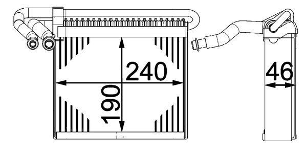 MAHLE ORIGINAL Air conditioning evaporator Article number: AE 70 000P cheaply