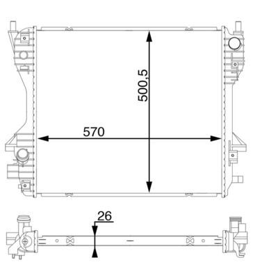 MAHLE ORIGINAL Engine radiator Article number: CR 1200 000S cheaply