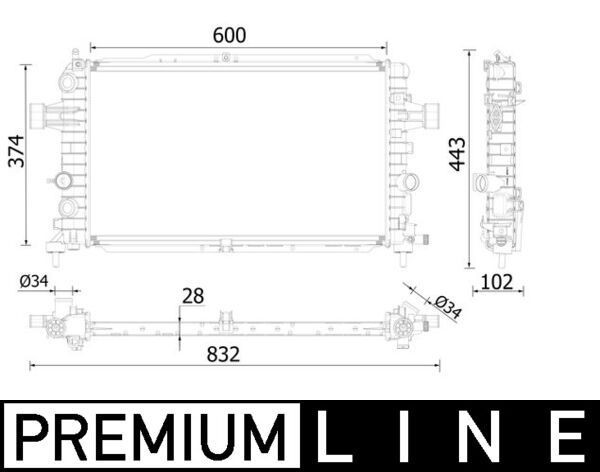 MAHLE ORIGINAL Engine radiator Article number: CR 1562 000S cheaply