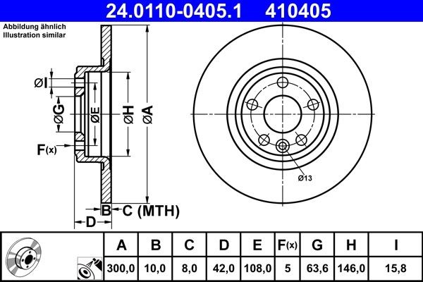 ATE Brake disc Article number: 24.0110-0405.1 cheaply