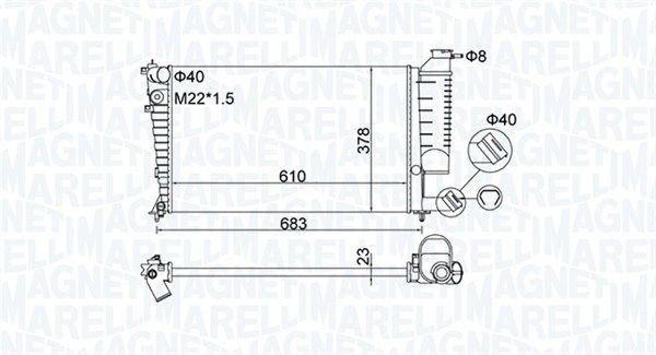 MAGNETI MARELLI Køler, motorkøling Varenummer: 350213189500 billige