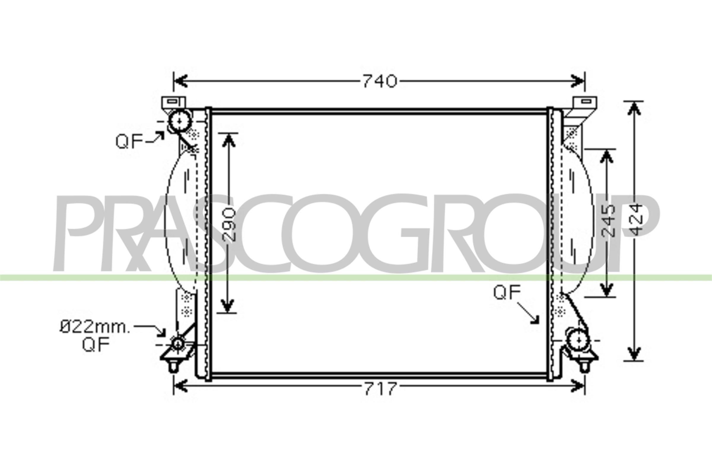 PRASCO Engine radiator Article number: AD020R007 cheaply