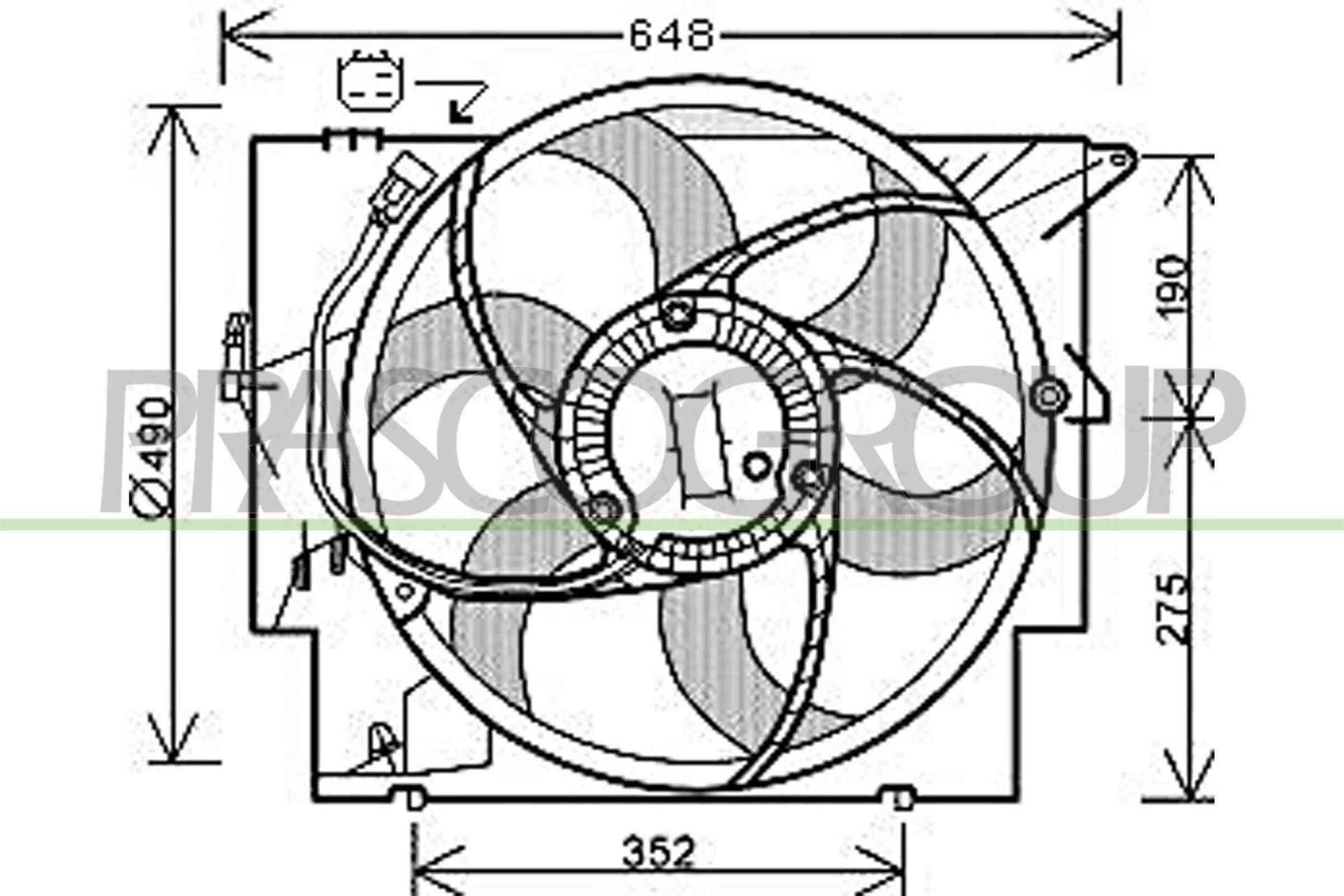 PRASCO Fan, radiator Article number: BM120F001 cheaply