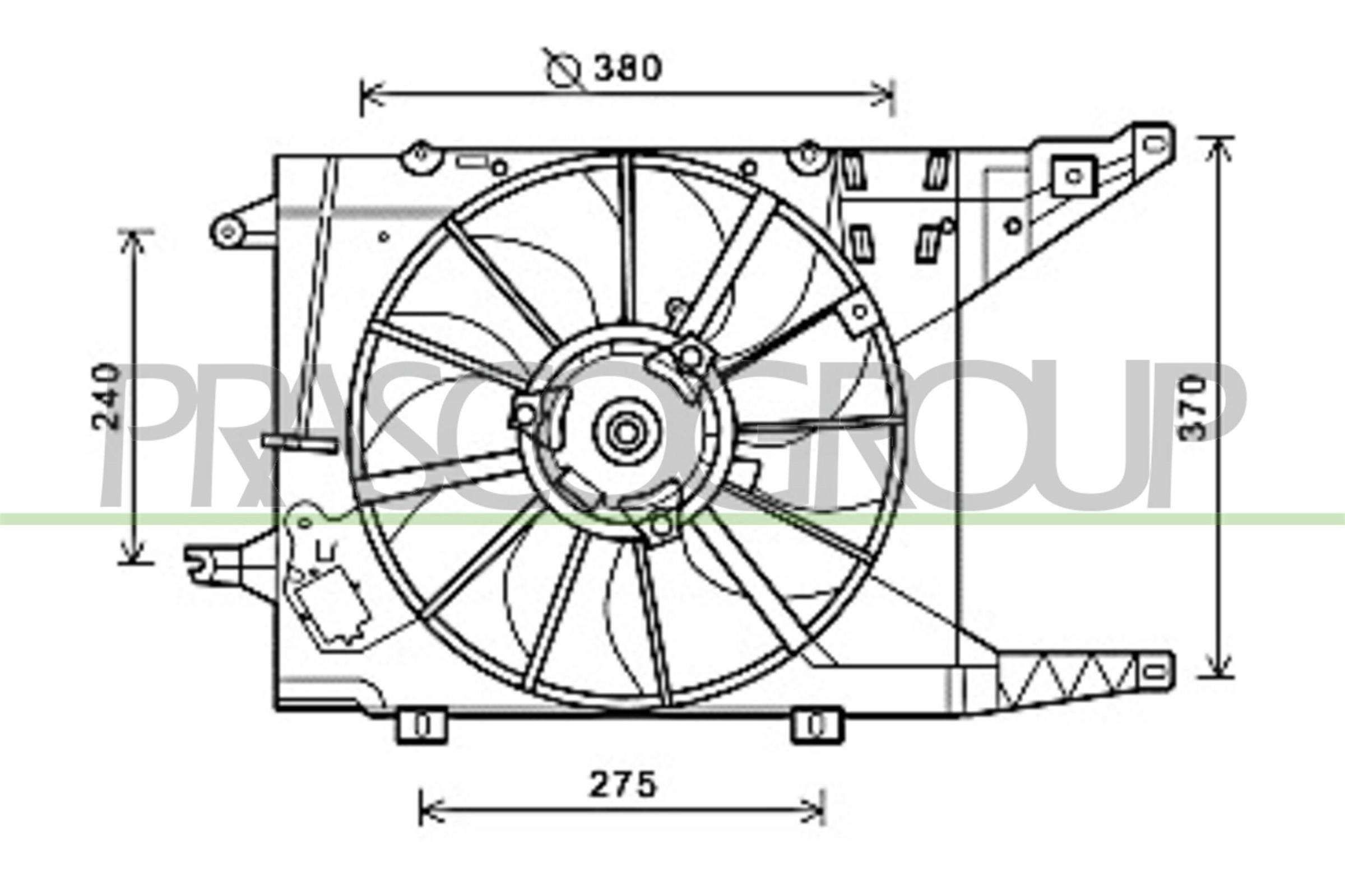 PRASCO Fan, radiator Article number: DA220F001 cheaply