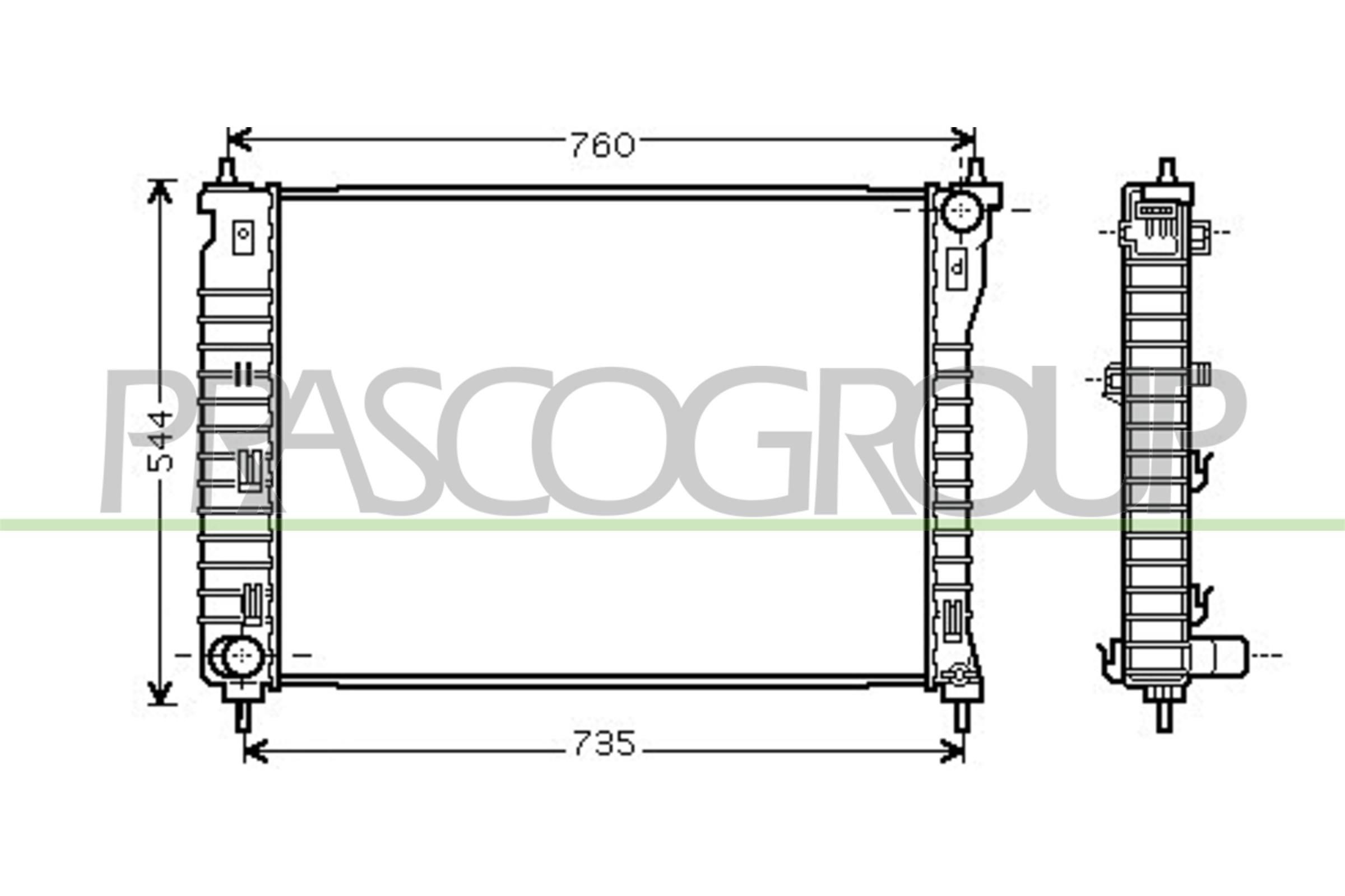 PRASCO Engine radiator Article number: DW722R001 cheaply