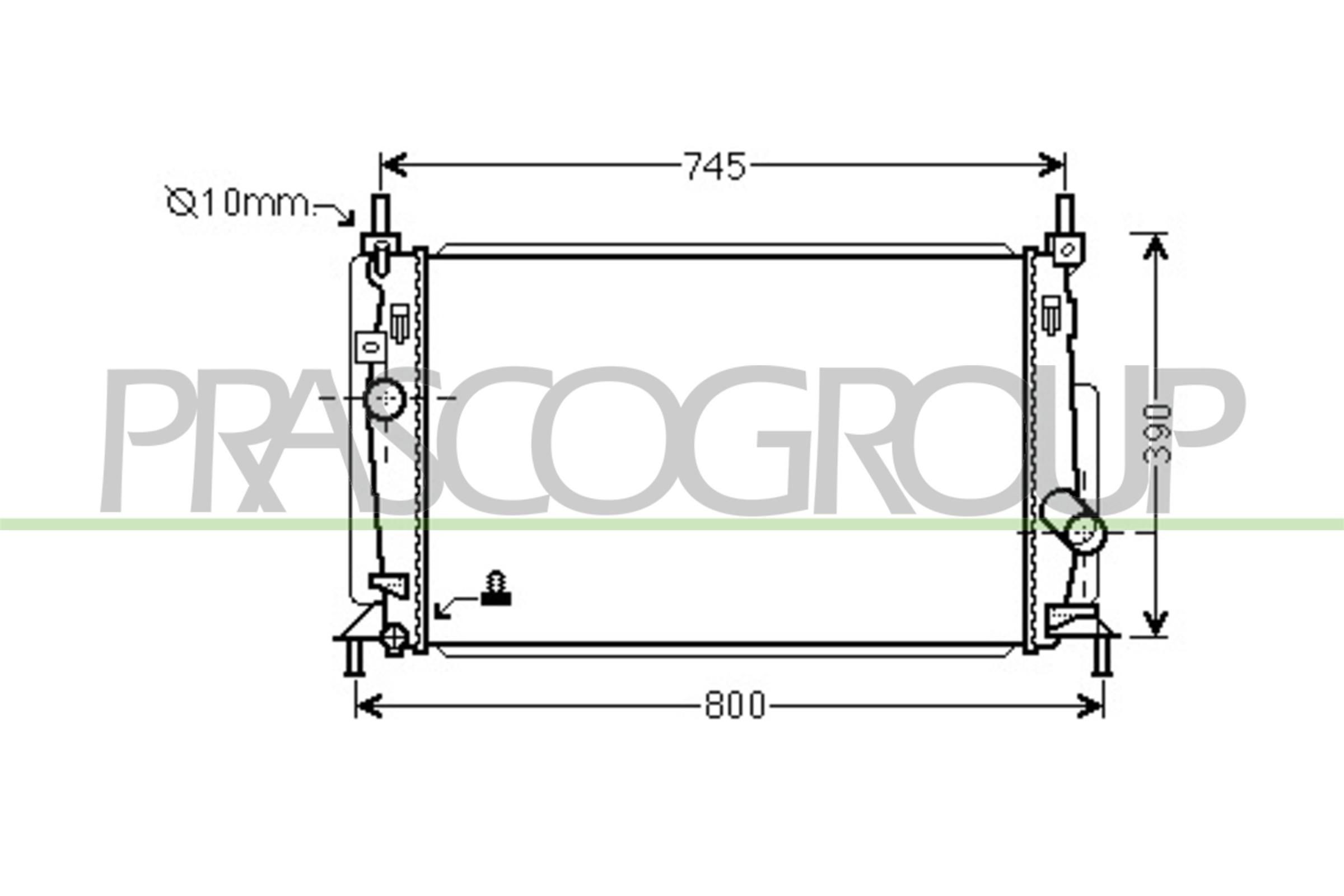 PRASCO Engine radiator Article number: MZ330R001 cheaply