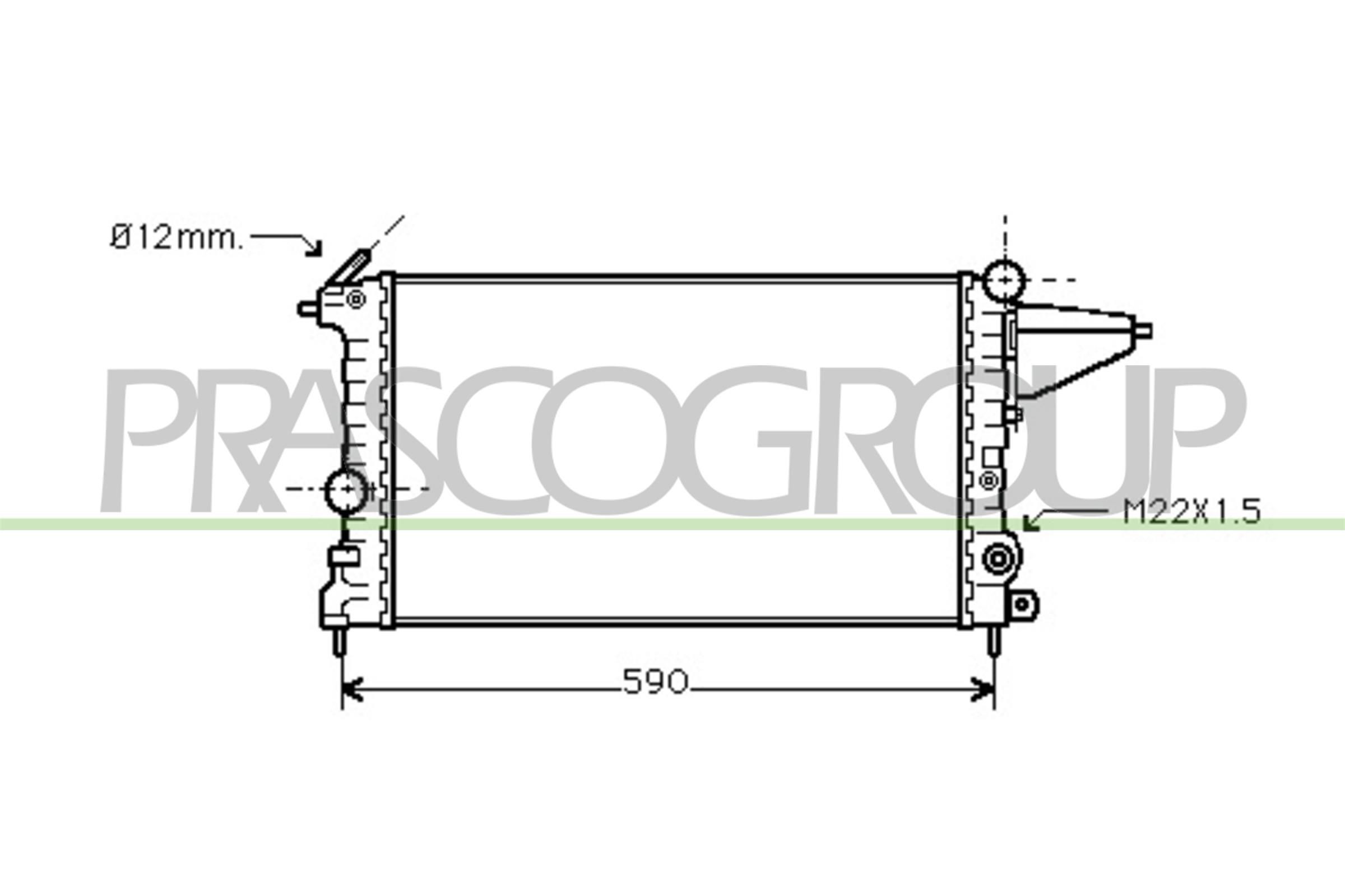 PRASCO Engine radiator Article number: OP050R012 cheaply