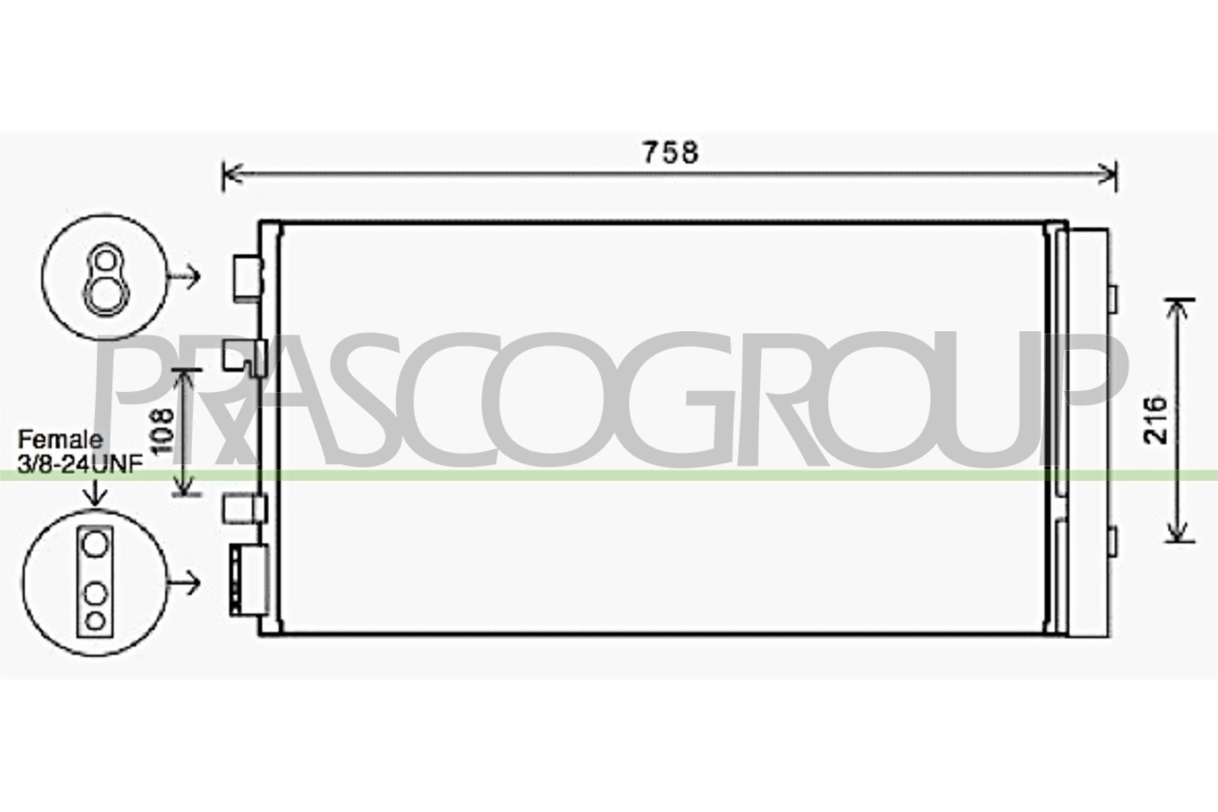 PRASCO Air conditioning condenser Article number: RN090C002 cheaply