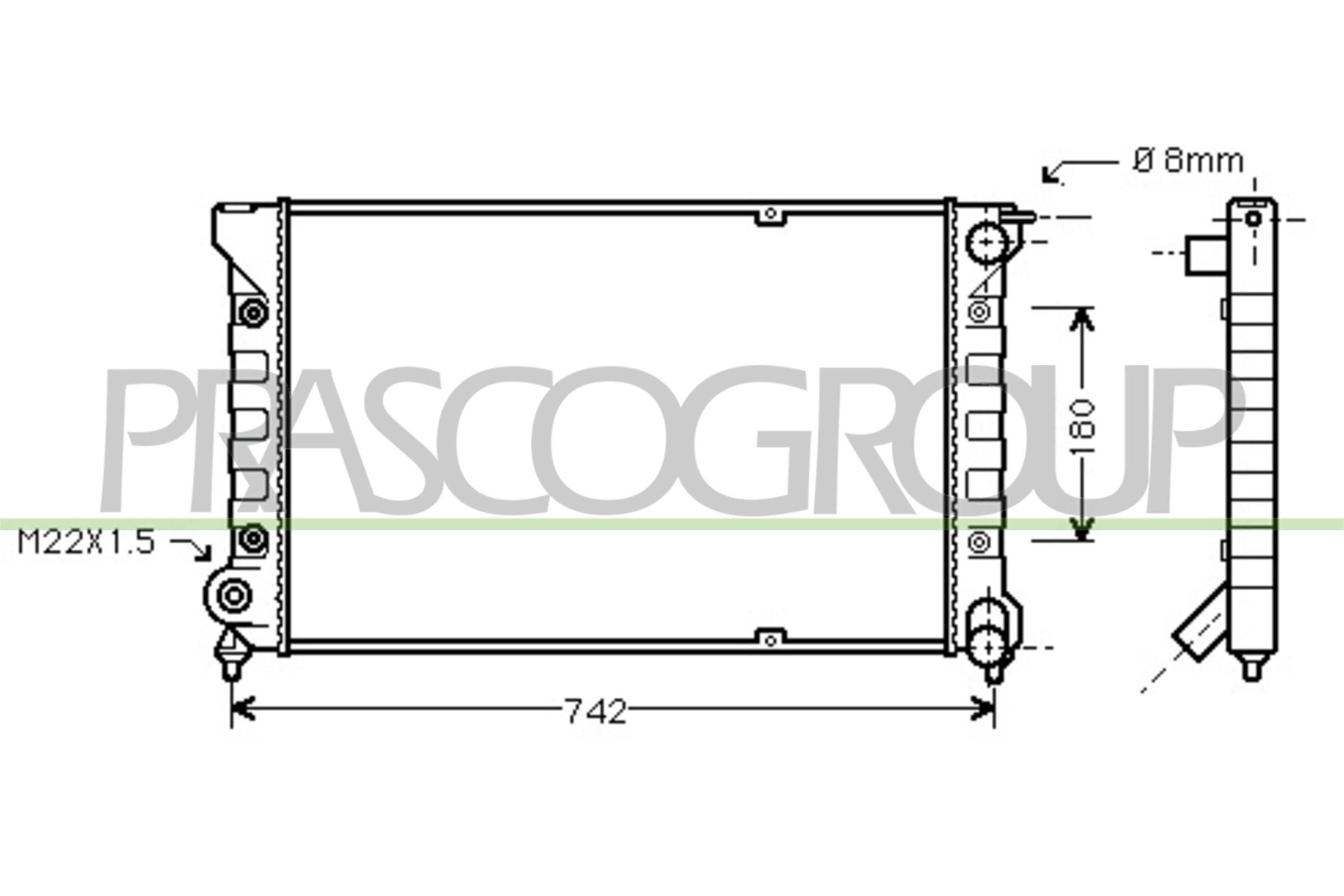 PRASCO Radiaator, mootorijahutus Artikli number: VG028R003 soodsalt