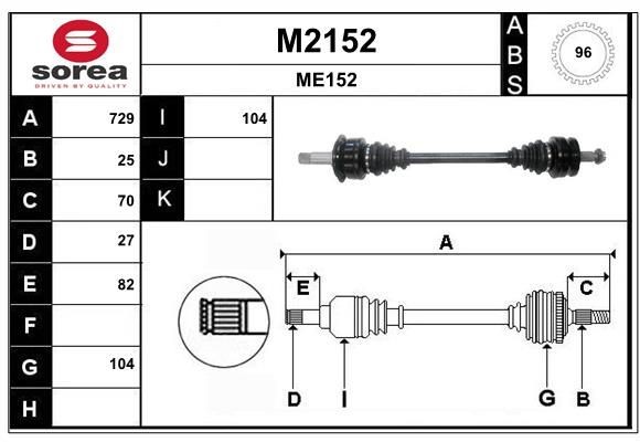 SNRA Drive shaft Article number: M2152 cheaply