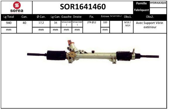 SNRA Steering rack Article number: SOR1641460 cheaply