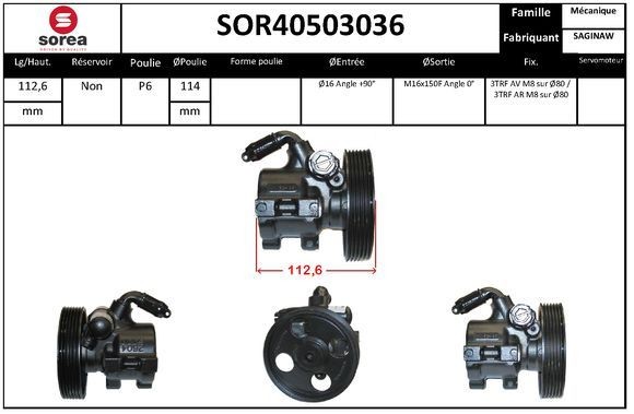 SNRA Power steering pump Article number: SOR40503036 cheaply