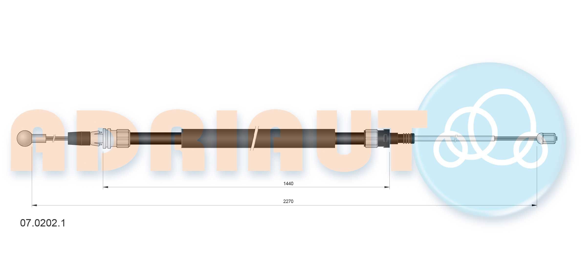 ADRIAUTO Hand brake cable Article number: 07.0202.1 cheaply