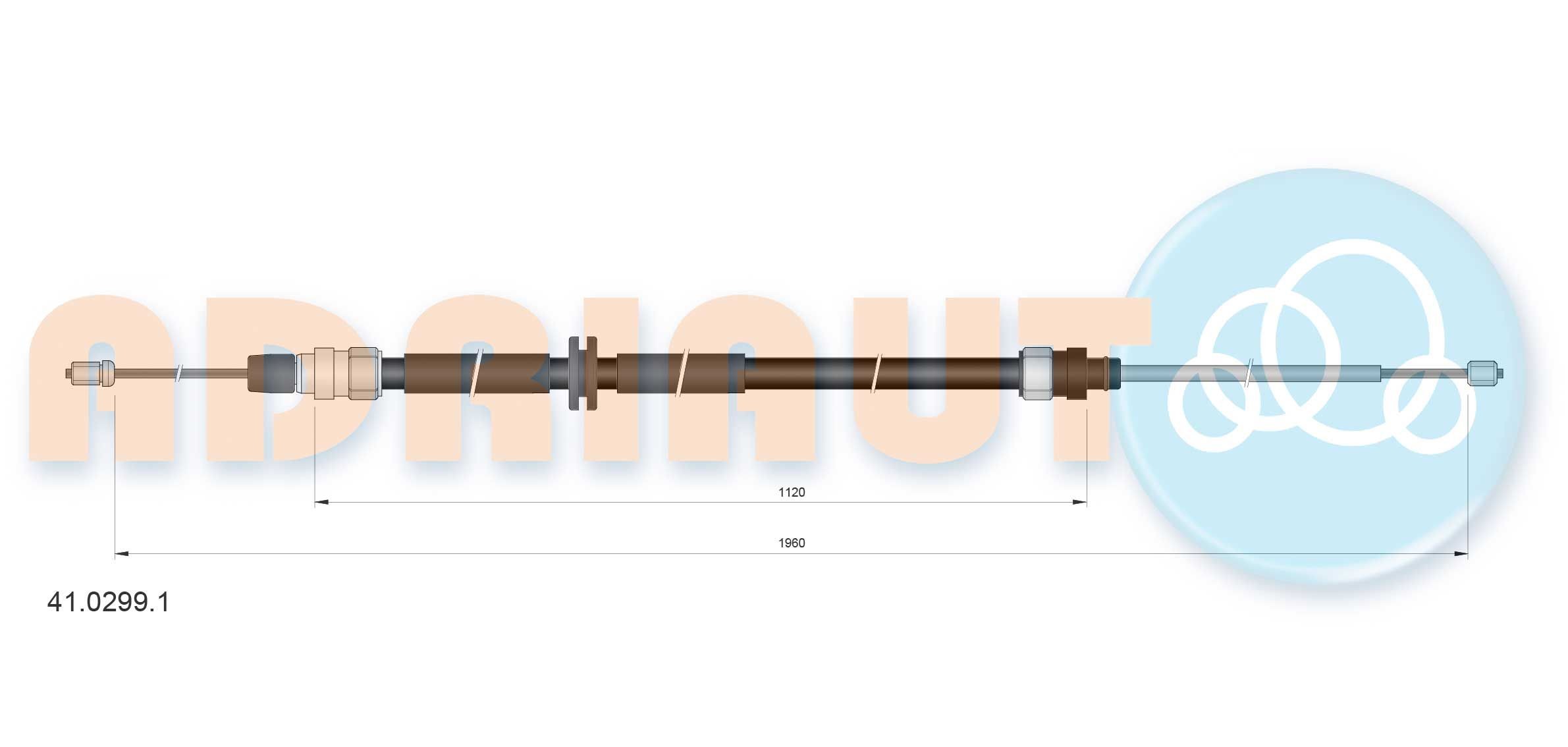 ADRIAUTO Hand brake cable Article number: 41.0299.1 cheaply
