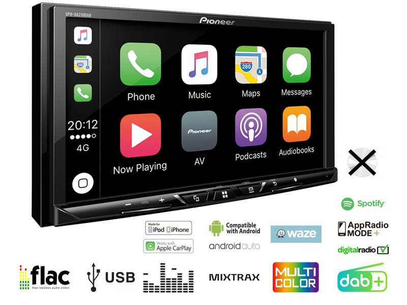 PIONEER Car multimedia system SPH-DA230DAB Article number: SPH-DA230DAB cheaply