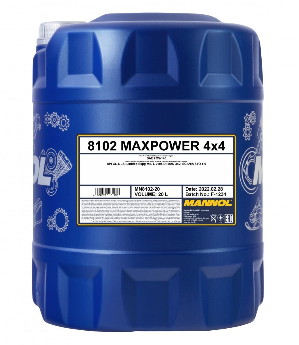 MANNOL Gearolie Maxpower 4x4 GL-5 Varenummer: MN8102-20 billige