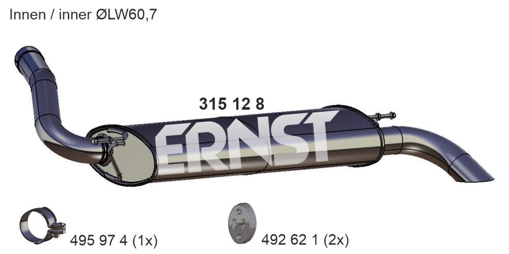 ERNST Rear silencer Article number: 315128 cheaply