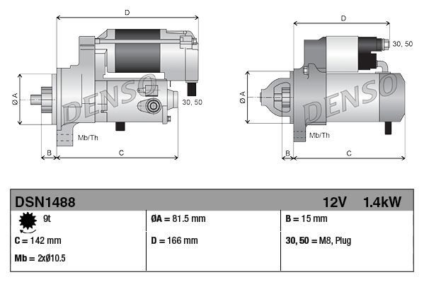 DENSO Starter motor Article number: DSN1488 cheaply
