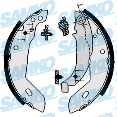 SAMKO Brake Shoe Set Article number: 84670 cheaply