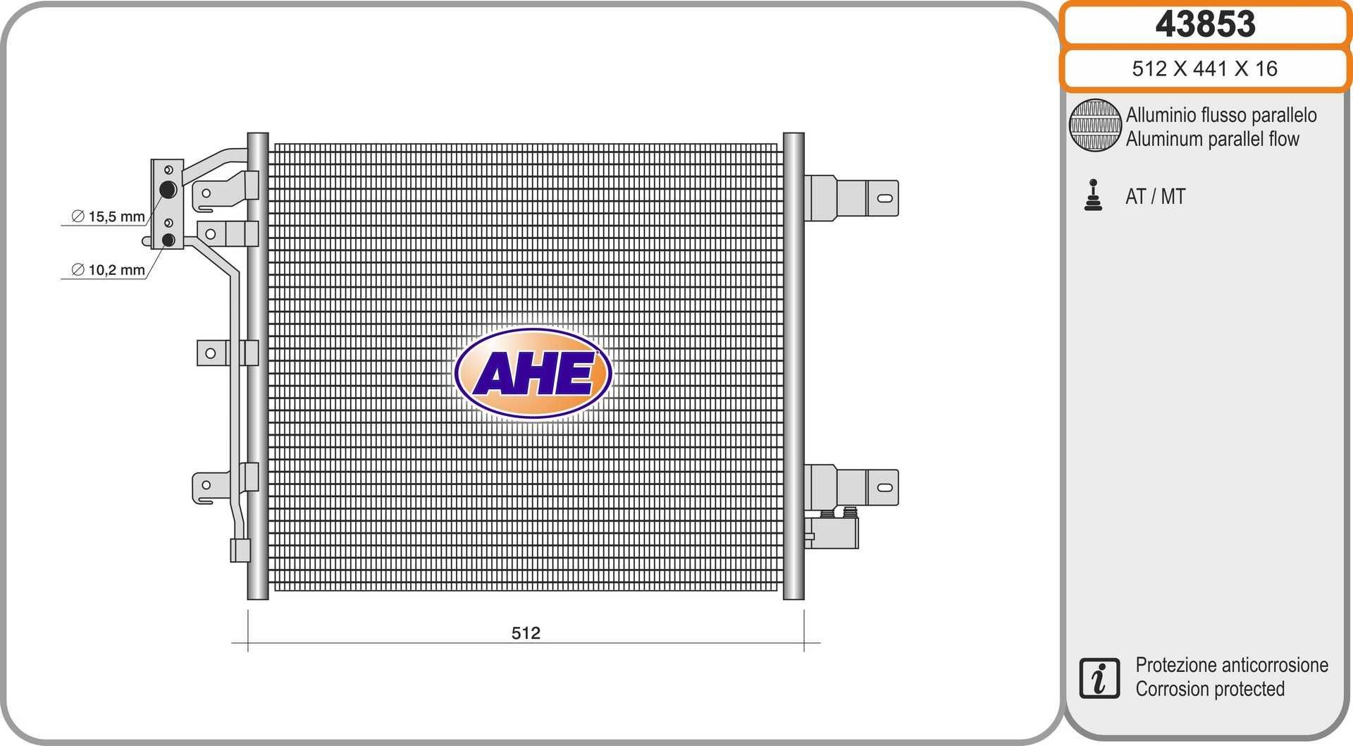 AHE Air conditioning condenser Article number: 43853 cheaply