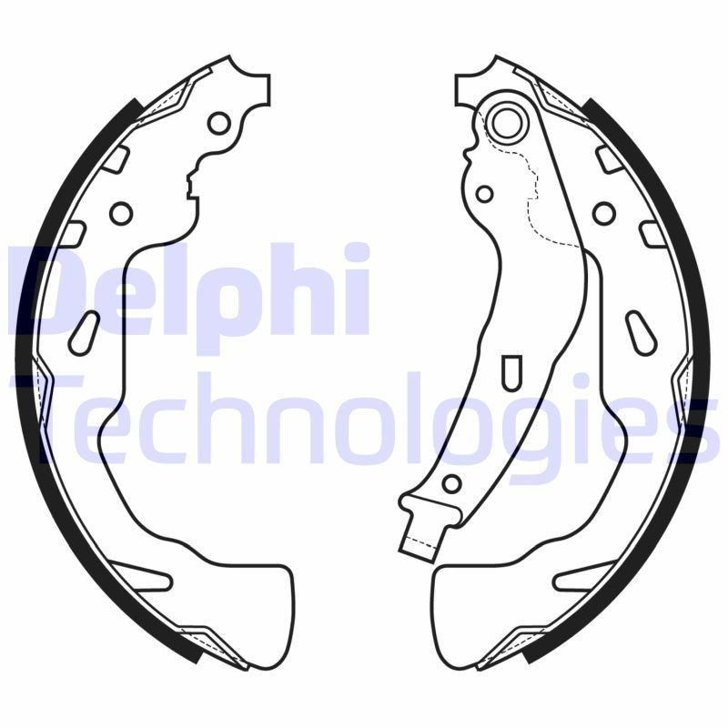 DELPHI Brake Shoe Set Article number: LS2176 cheaply