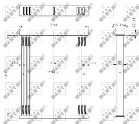 NRF Radiator Core, intercooler Article number: 19092 cheaply