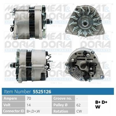 MEAT & DORIA Alternator Article number: 5525126 cheaply