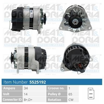 MEAT & DORIA Alternator Article number: 5525192 cheaply