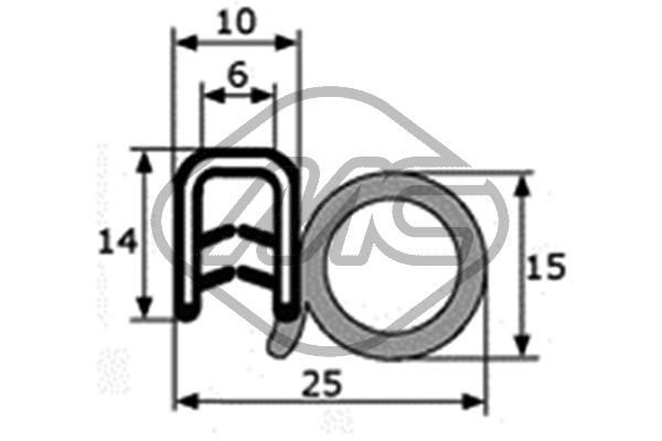 Metalcaucho Door Seal Article number: 45063 cheaply