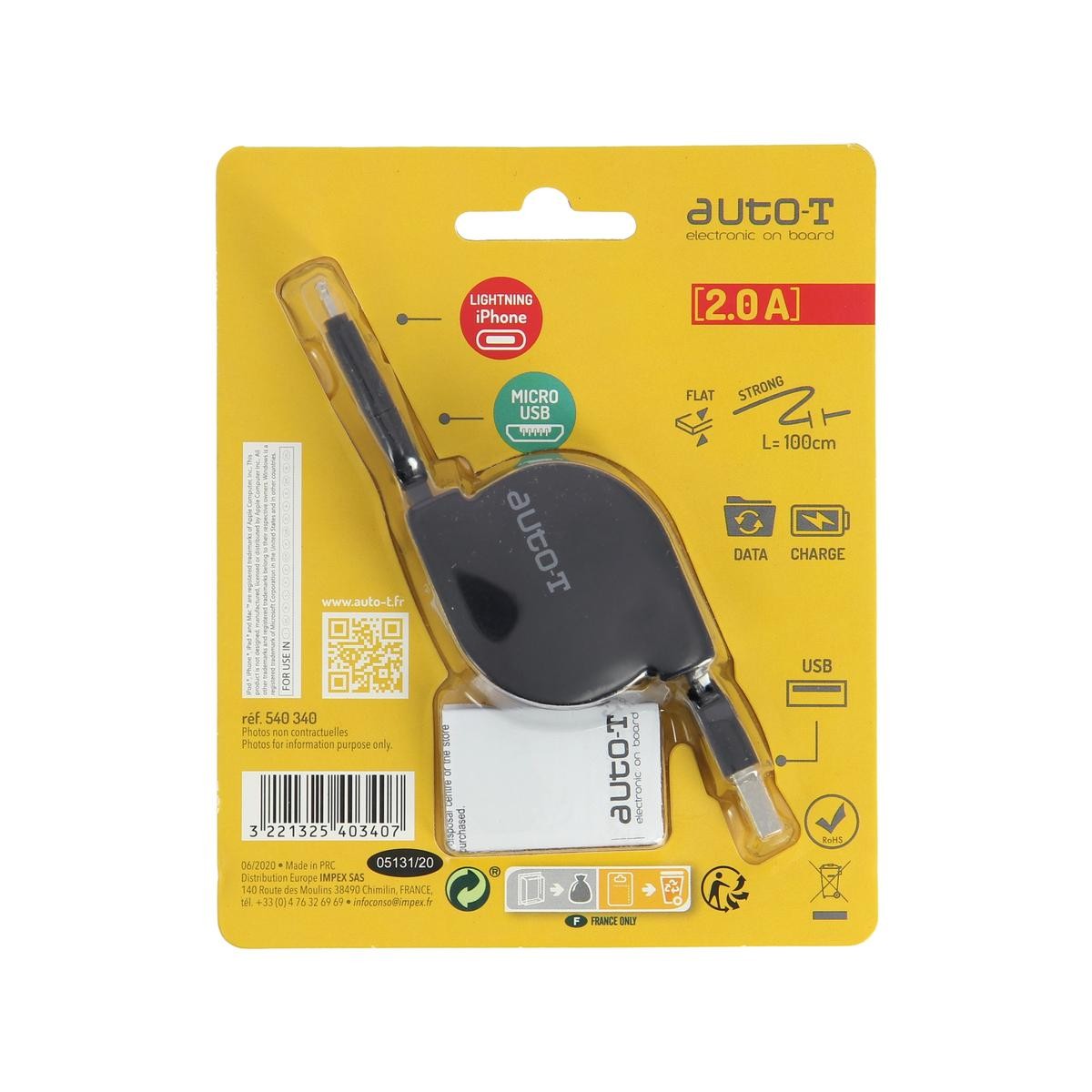 AUTO-T USB-ladekabel Varenummer: 540340 billige