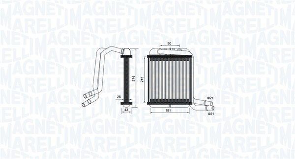 MAGNETI MARELLI Heater matrix Article number: 350218458000 cheaply