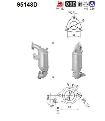 AS Catalytic converter Article number: 95148D cheaply
